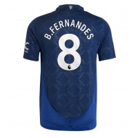 Fotballdrakt Herre Manchester United Bruno Fernandes #8 Bortedrakt 2024-25 Kortermet